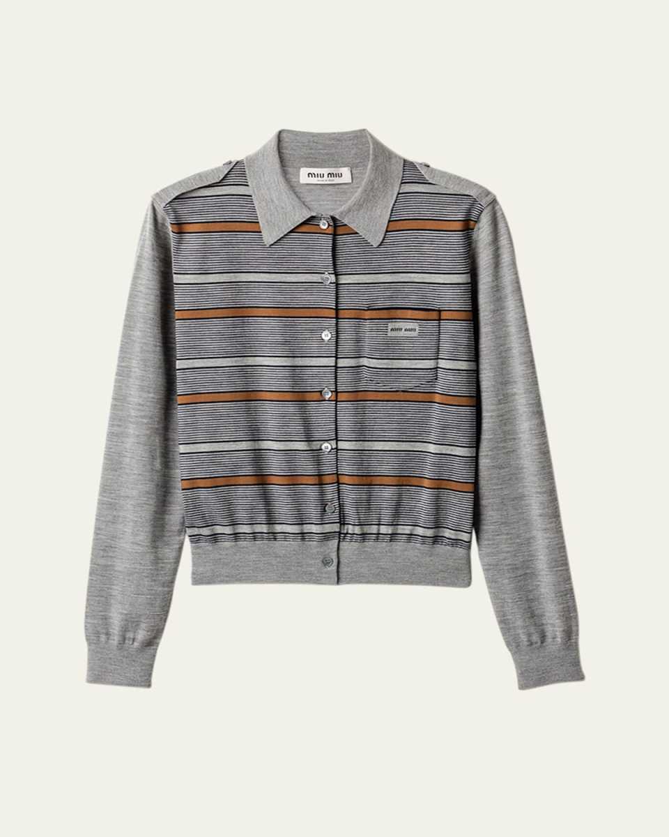 Striped Polo Cardigan